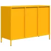 Mustársárga hideghengerelt acél tálalószekrény 101,5x39x73,5 cm