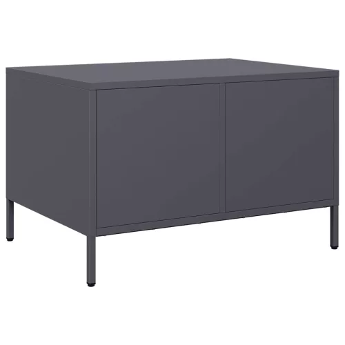 Antracit hidegen hengerelt acél dohányzóasztal 68,5x50x43,5 cm
