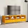Mustársárga hidegen hengerelt acél TV-szekrény 135x39x43,5 cm