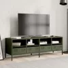 Olívazöld hidegen hengerelt acél TV-szekrény 135x39x43,5 cm