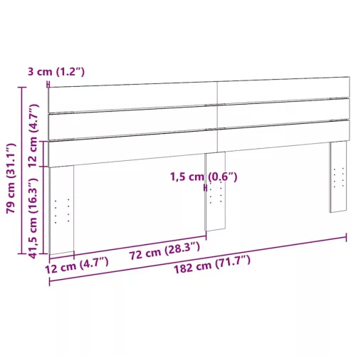 Tömör tölgyfa fejtámla 180 cm