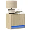 2 db sonoma tölgy színű fali éjjeliszekrény LED-világítással