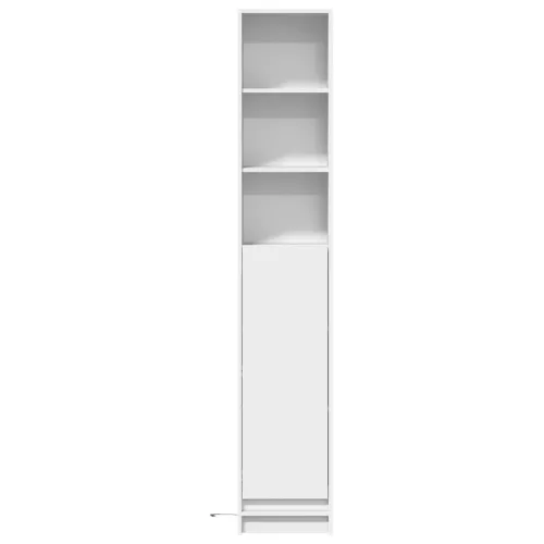 Fehér szerelt fa tálalószekrény LED-del 36 x 32,5 x 200 cm