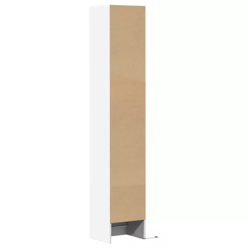 Fehér szerelt fa tálalószekrény LED-del 36 x 32,5 x 200 cm