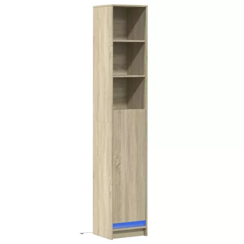 Sonoma tölgy szerelt fa tálalószekrény LED-del 36x32,5x200 cm