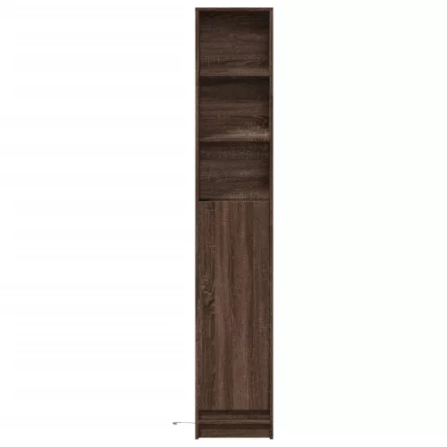 Barna tölgy szerelt fa tálalószekrény LED-del 36x32,5x200 cm