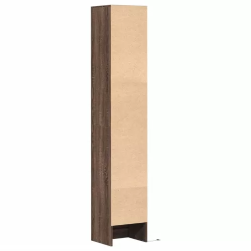 Barna tölgy szerelt fa tálalószekrény LED-del 36x32,5x200 cm
