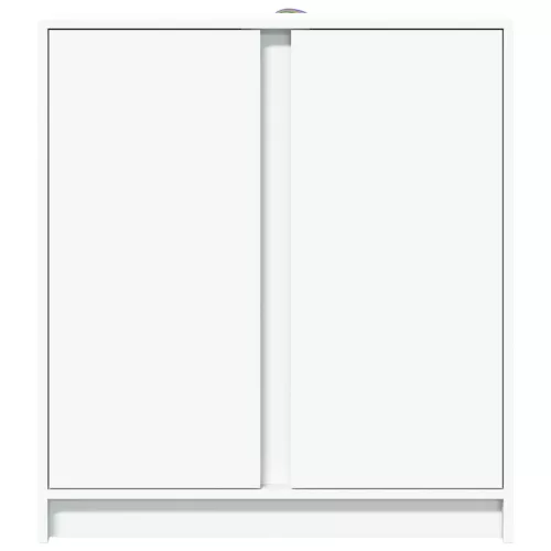 Fehér szerelt fa tálalószekrény LED-del 77 x 34 x 85 cm