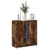 Füstös tölgy szerelt fa tálalószekrény LED-del 77 x 34 x 85 cm