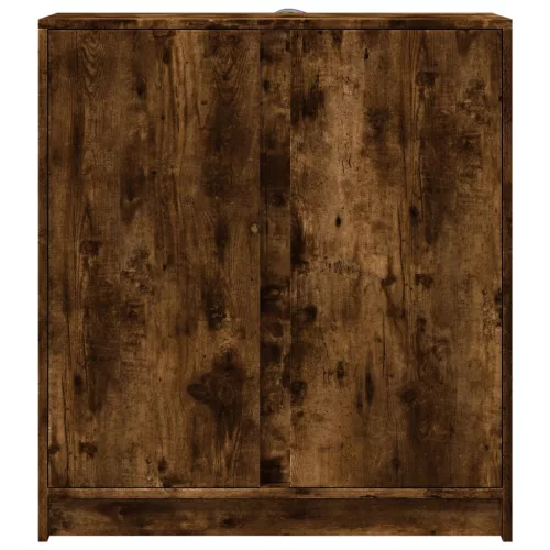 Füstös tölgy szerelt fa tálalószekrény LED-del 77 x 34 x 85 cm