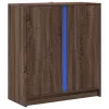 Barna tölgy színű szerelt fa tálalószekrény LED-del 77x34x85 cm