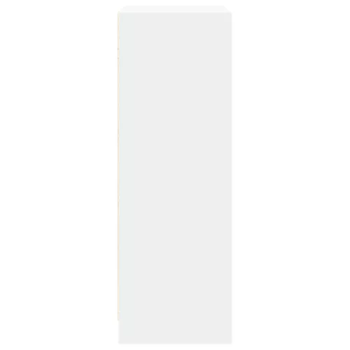 Fehér szerelt fa tálalószekrény LED-del 77 x 34 x 100 cm