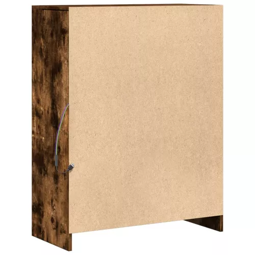 Füstös tölgy szerelt fa tálalószekrény LED-del 77 x 34 x 100 cm