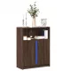 Barna tölgy szerelt fa tálalószekrény LED-del 77x34x100 cm