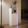 Fehér szerelt fa tálalószekrény LED-del 42,5 x 34 x 100 cm