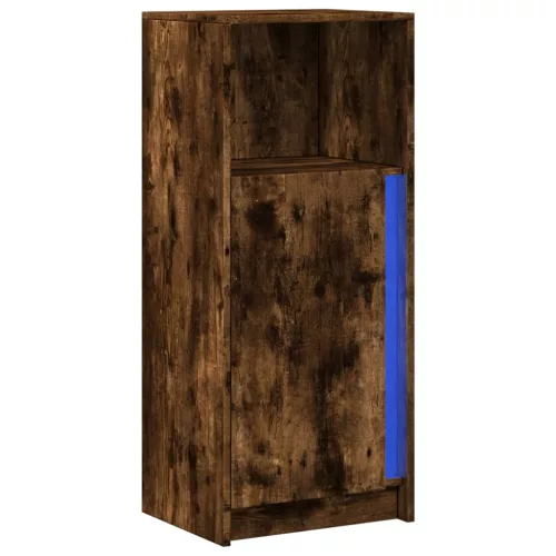 Füstös tölgy szerelt fa tálalószekrény LED-del 42,5x34x100 cm
