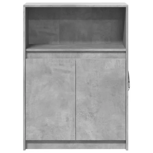 Betonszürke szerelt fa tálalószekrény LED-del 72x34x100 cm