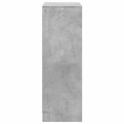 Betonszürke szerelt fa tálalószekrény LED-del 72x34x100 cm