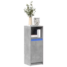   Betonszürke szerelt fa tálalószekrény LED-del 38 x 34 x 100 cm