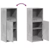 Betonszürke szerelt fa tálalószekrény LED-del 38 x 34 x 100 cm