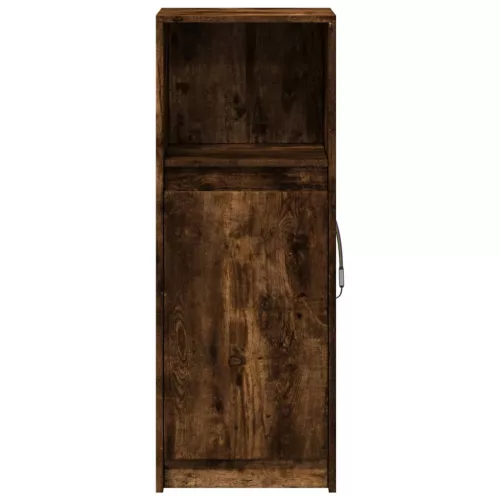 Füstös tölgy szerelt fa tálalószekrény LED-del 38 x 34 x 100 cm
