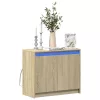 Sonoma tölgy szerelt fa tálalószekrény LED-del 72 x 34 x 61 cm
