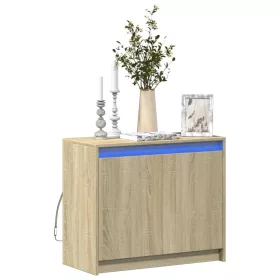   Sonoma tölgy szerelt fa tálalószekrény LED-del 72 x 34 x 61 cm