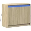 Sonoma tölgy szerelt fa tálalószekrény LED-del 72 x 34 x 61 cm