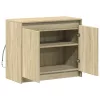 Sonoma tölgy szerelt fa tálalószekrény LED-del 72 x 34 x 61 cm