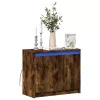 Füstös tölgy szerelt fa tálalószekrény LED-del 72 x 34 x 61 cm