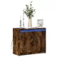 Füstös tölgy szerelt fa tálalószekrény LED-del 72 x 34 x 61 cm
