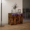 Füstös tölgy szerelt fa tálalószekrény LED-del 72 x 34 x 61 cm