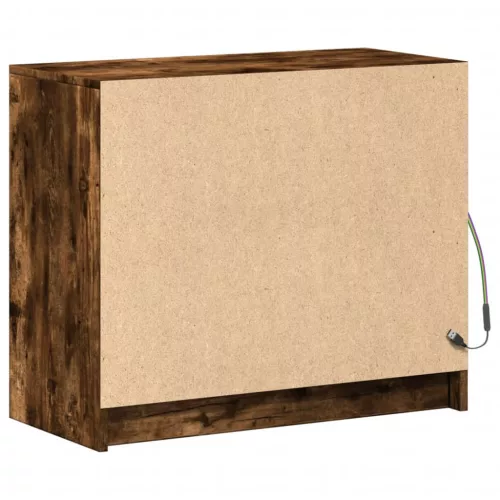 Füstös tölgy szerelt fa tálalószekrény LED-del 72 x 34 x 61 cm