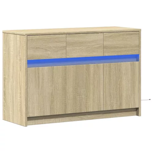 Sonoma tölgy színű szerelt fa LED-es TV-szekrény 91x34x61 cm