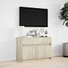 Sonoma tölgy színű szerelt fa LED-es TV-szekrény 91x34x61 cm