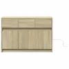 Sonoma tölgy színű szerelt fa LED-es TV-szekrény 91x34x61 cm