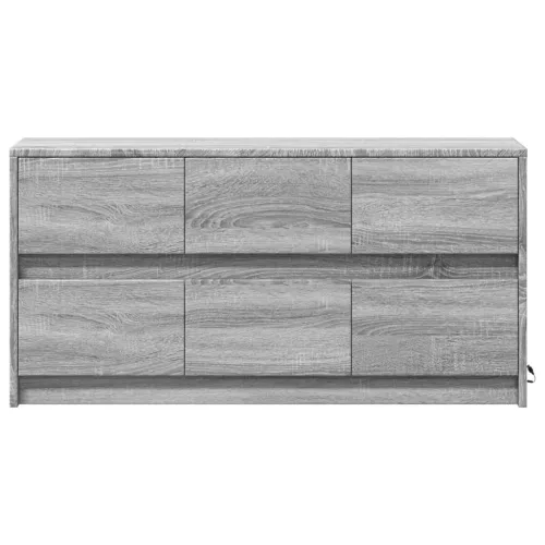 Szürke sonoma színű szerelt fa LED-es TV-szekrény 100x34x50 cm