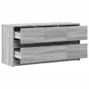 Szürke sonoma színű szerelt fa LED-es TV-szekrény 100x34x50 cm