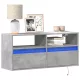Betonszürke falra szerelhető TV-szekrény LED-del 100x31x45 cm