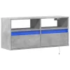 Betonszürke falra szerelhető TV-szekrény LED-del 100x31x45 cm