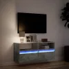 Betonszürke falra szerelhető TV-szekrény LED-del 100x31x45 cm