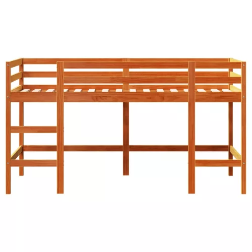 Viaszbarna tömör fenyőfa gyerek galériaágy létrával 90 x 200 cm