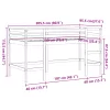 Viaszbarna tömör fenyőfa gyerek galériaágy létrával 90 x 200 cm