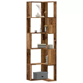   5 szintes antik fa szerelt fa sarok könyvespolc 50 x 50 x 179cm