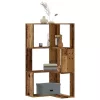 3 szintes antik fa szerelt fa sarok könyvespolc 50 x 50 x 102cm