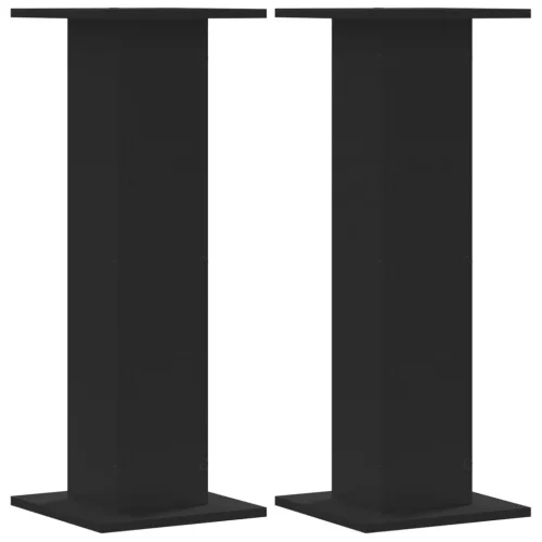 2 db fekete szerelt fa hangszóróállvány 30 x 30 x 80 cm