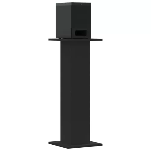 2 db fekete szerelt fa hangszóróállvány 30 x 30 x 80 cm