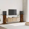 2 db füstös tölgy színű szerelt fa hangszóróállvány 30x30x80 cm