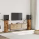 2 db antik fa színű szerelt fa hangszóróállvány 30 x 30 x 80 cm