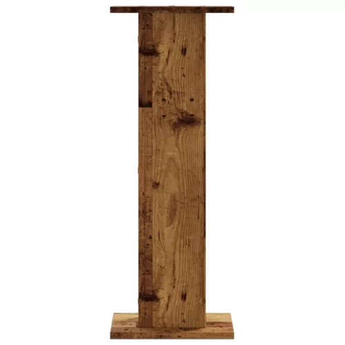 2 db antik fa színű szerelt fa hangszóróállvány 30 x 30 x 80 cm
